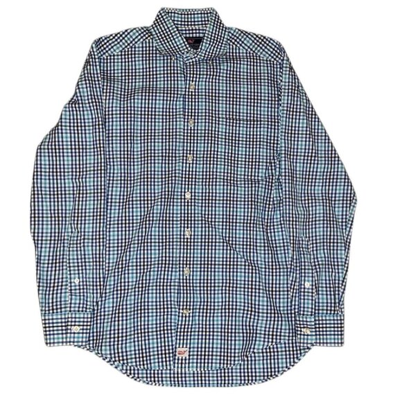 Vineyard vines Slim Fit Murray shirt Blue and black plaid button-up shirt - Picture 1 of 2